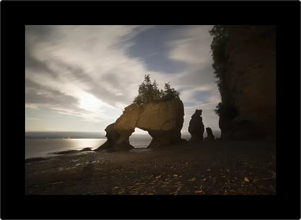 Hopewell Rocks, the flowerpot rocks, on the Bay of Fundy, scene of the worlds highest tides