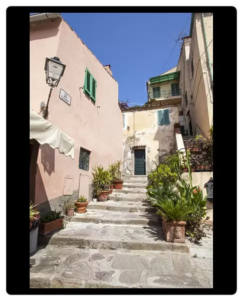 Ancient alley, Porto Azzurro, Elba Island, Livorno Province, Tuscany, Italy, Europe