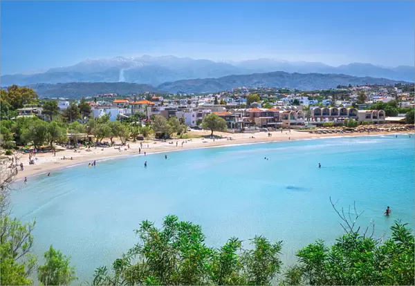 View of Agioi Apostoloi Beach, Crete, Greek Islands, Greece, Europe