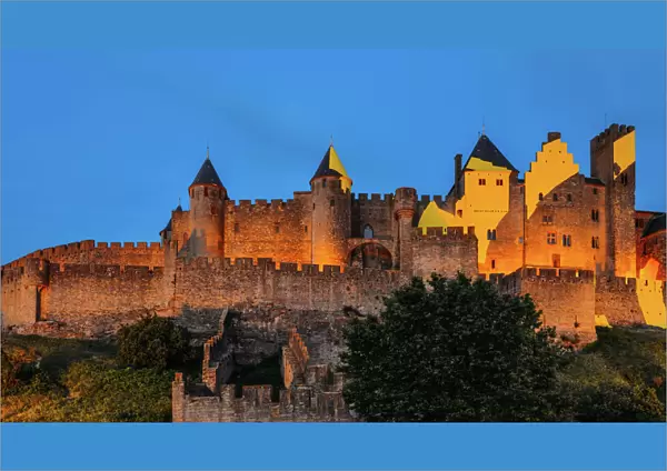 Medieval citadel, Carcassonne, a hilltop town in southern France, UNESCO World Heritage Site