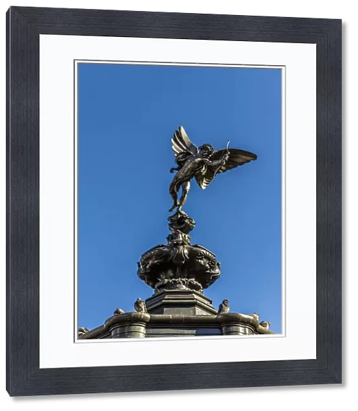 The winged statue of Anteros (known as Eros) on Piccadilly Circus in London, England
