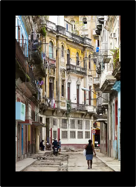 Old buildings and street in Havana, Cuba, West Indies, Caribbean