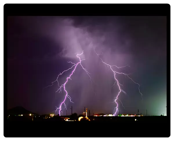 A late night lightning storm in Arlington during the 2012 Monsoon season, Arizona