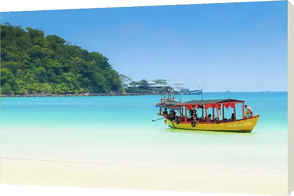 Tourist boat at Saracen Bay on this popular holiday island, Koh Rong Sanloem Island