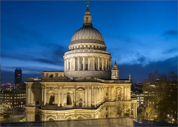 St. Pauls Cathedral dusk, London, England, United Kingdom, Europe