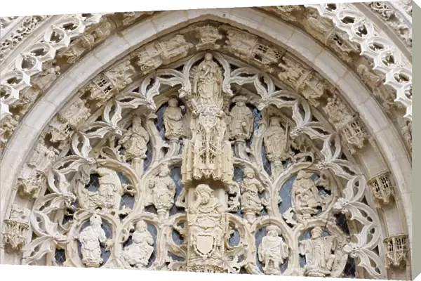 Tympanum showing Jesses tree, Saint-Riquier Abbey church, Somme, France, Europe