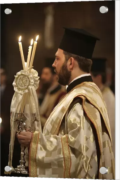 Christian Orthodox Easter week celebration in Saint Stephane Greek Orthodox cathedral