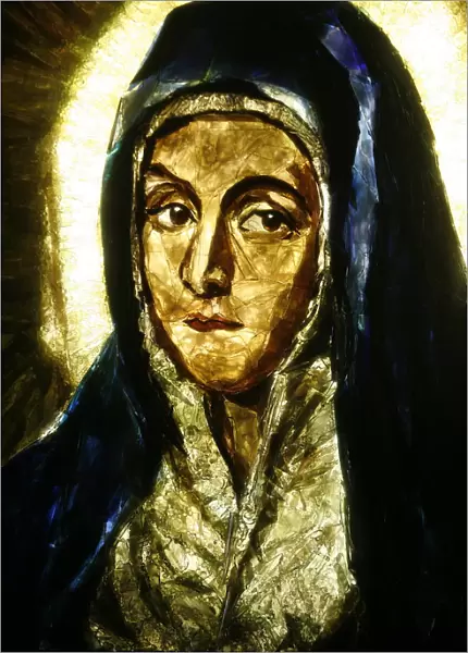 Detail of Mater Dolorosa by el Greco, Lourdes, Hautes Pyrenees, France, Europe