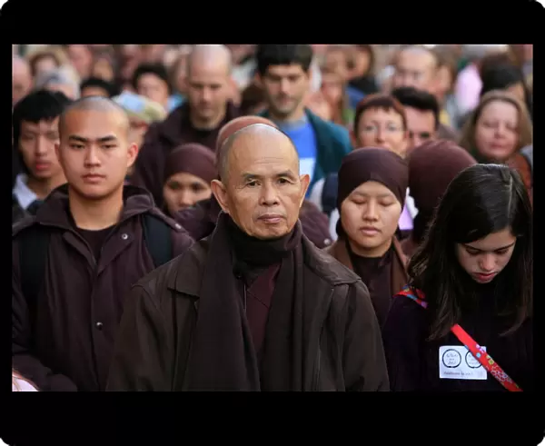 Walking meditation led by Thich Nhat Hanh, Paris, France, Europe