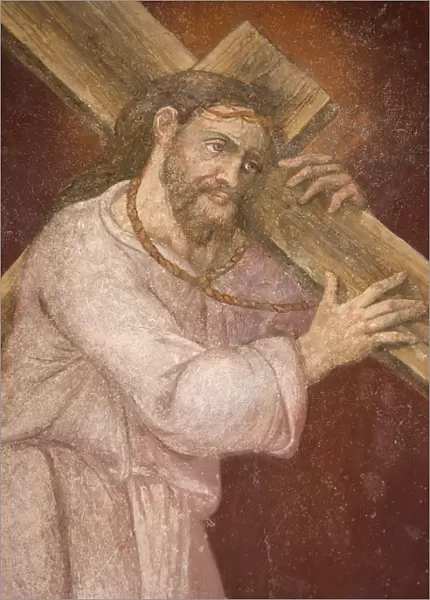 Detail of Christ carrying his cross, San Jeronimos church, Madrid, Spain, Europe