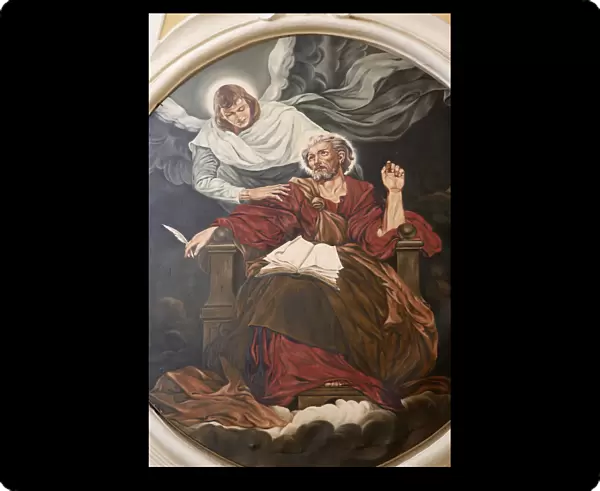 Painting depicting the evangelist St. Matthew in Nativita Beata Vergine Maria church