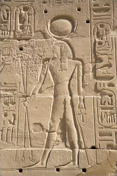Relief of Deity, Karnak Temple Complex, UNESCO World Heritage Site, Luxor, Thebes, Egypt
