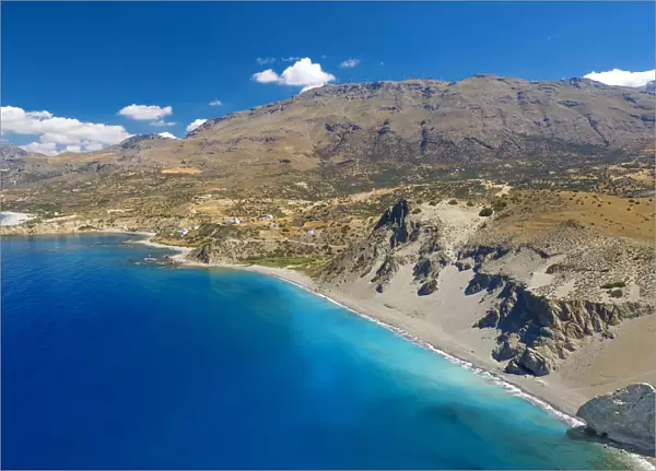 Aerial view of Agios Pavlos Beach on the island of Crete, Greek Islands, Greece, Europe