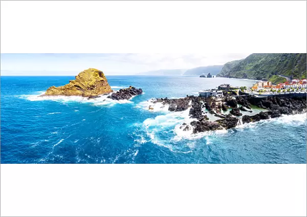 Natural salt water swimming pools made of volcanic rock, Porto Moniz, Madeira island