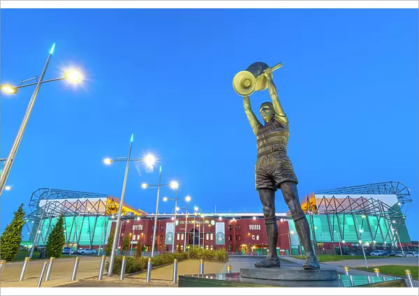 Statue of Billy McNeill lifting Europen Cup, Celtic Park, Parkhead, Glasgow, Scotland, United Kingdom, Europe