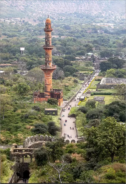 Daulatabad Fort and surrounding landscape, Maharashtra, India, Asia