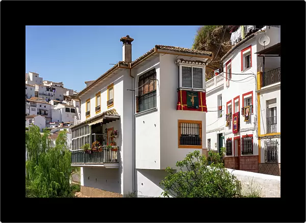 Street with white houses in Setenil de las Bodegas, Pueblos Blancos region, Andalusia, Spain, Europe