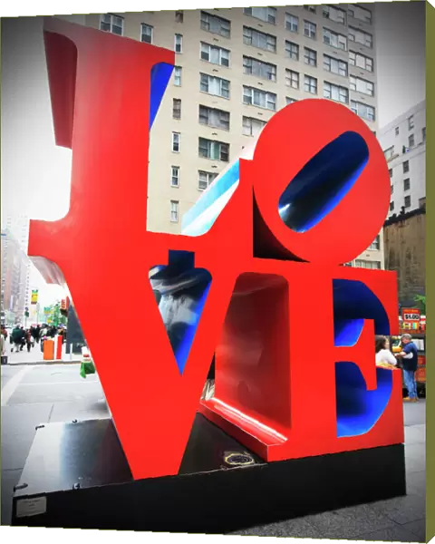 The pop art Love sculpture by Robert Indiana, Sixth Avenue, Manhattan, New York City