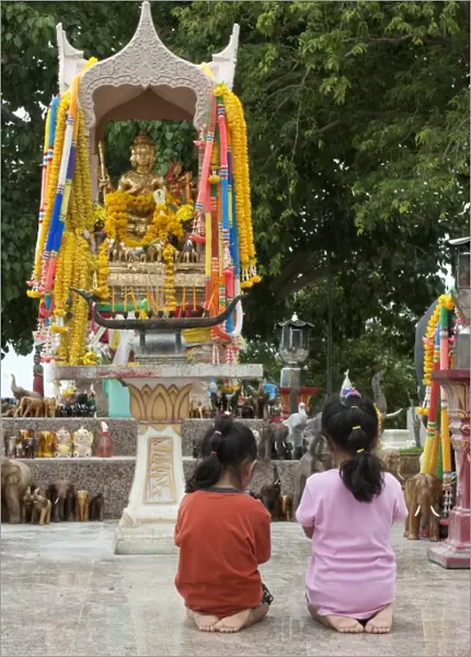 Temple at Phrom Thep cape, Phuket, Thailand, Southeast Asia, Asia