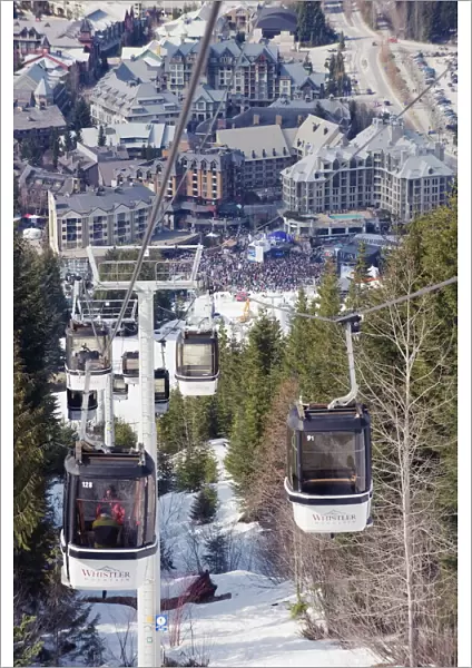 Cable car above Whistler resort, venue of the 2010 Winter Olympic Games