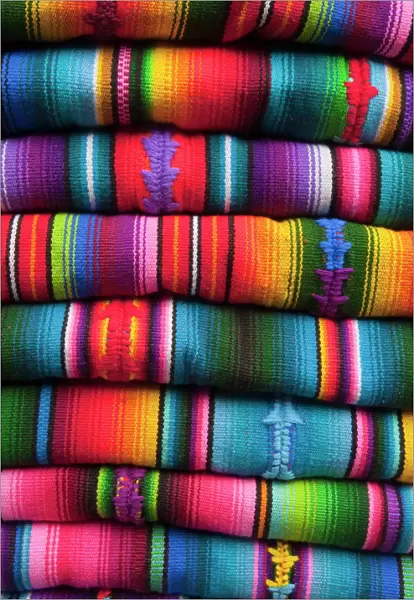Textiles at Chichicastenango market, Guatemala, Central America