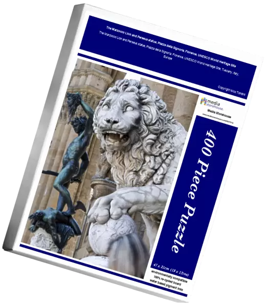 The Marzocco Lion and Perseus statue, Piazza della Signoria, Florence, UNESCO World Heritage Site