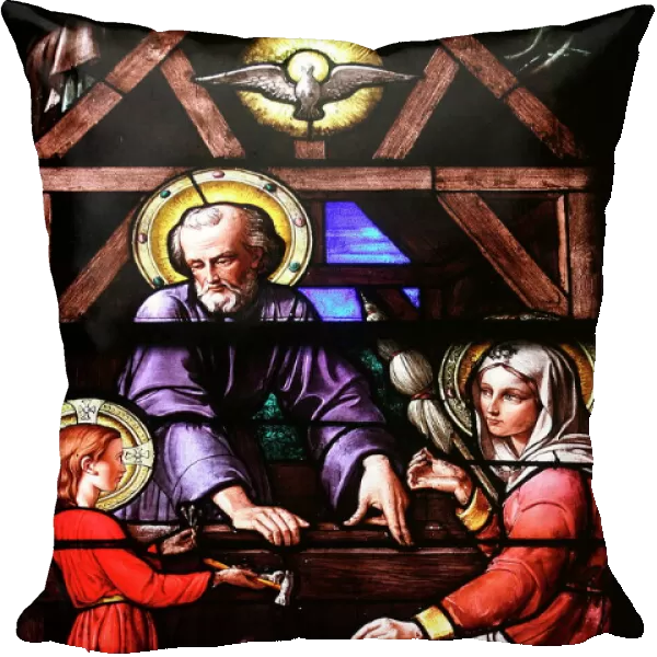 Stained glass window of the Holy Family, Our Lady of Geneva basilica, Geneva