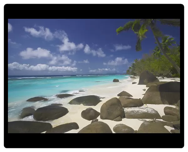 Rocks on tropical beach, Seychelles, Indian Ocean, Africa