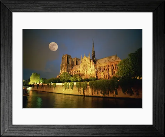 Framed Print : Notre Dame Cathedral Print at Night Framed Print : Notre Dame Cathedral Print at Night