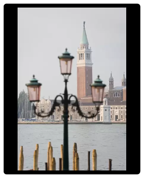 Lamp post with the Campanile of San Giorgio Maggiore in the background