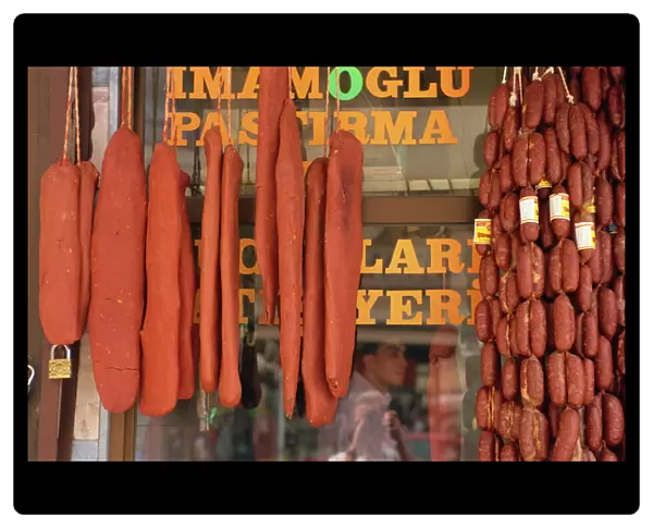 Sausages and local pastrami, Kaysari, Anatolia, Turkey, Asia Minor, Eurasia