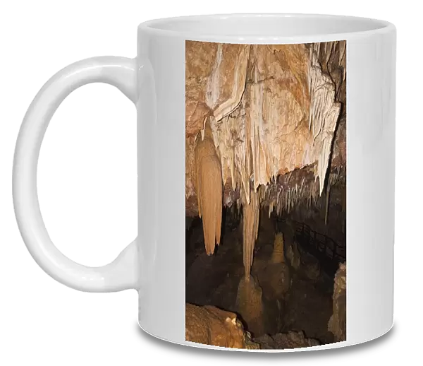 A variety of speleothems including stalactites, stalagmites, columns, straws