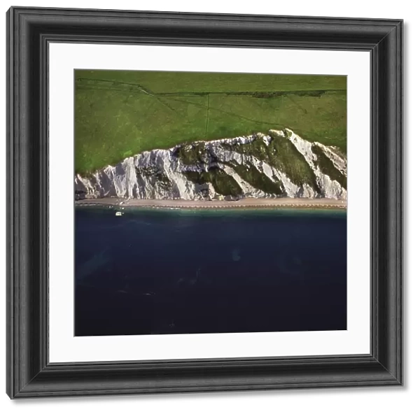 Aerial image of Chalk Cliff just east of White Nothe, on the Jurassic Coast