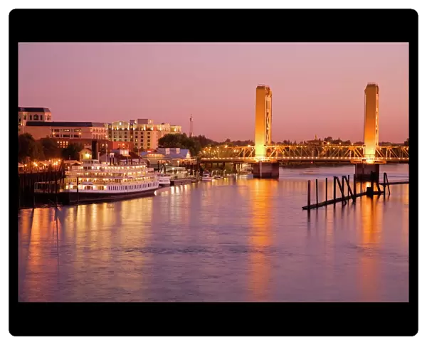 Sacramento River and skyline, Sacramento, California, United States of America