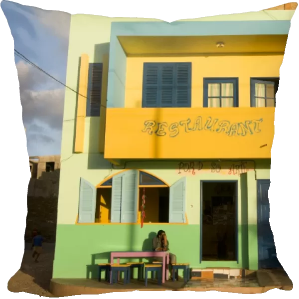 Colourful facade of a building Ponta do Sol, Santo Antao, Cape Verde, Africa