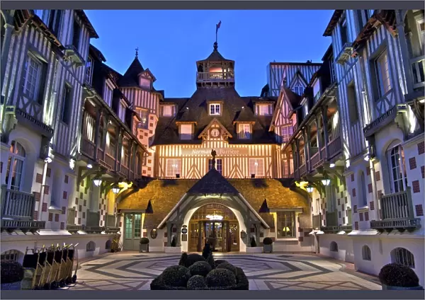 Normandy Barriere Hotel in the evening, Deauville, Normandy, France