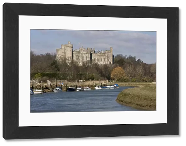 Arundel Castle and River Arun, West Sussex, England, United Kingdom, Europe