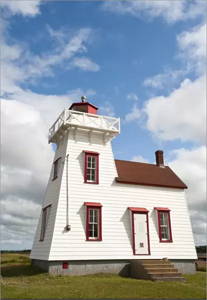Lighthouse North Rustico Harbour, Rustico Harbour, Nova Scotia, Canada, North America