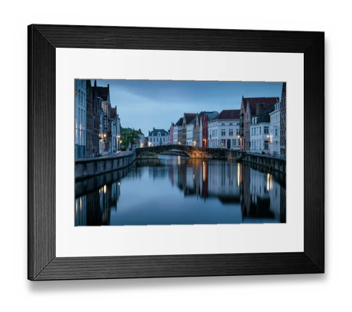 Framed Print : King's Bridge Print, Bruges at Twilight Framed Print : King's Bridge Print, Bruges at Twilight
