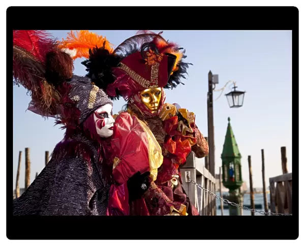 Costumes and masks during Venice Carnival, Venice, Veneto, Italy, Europe