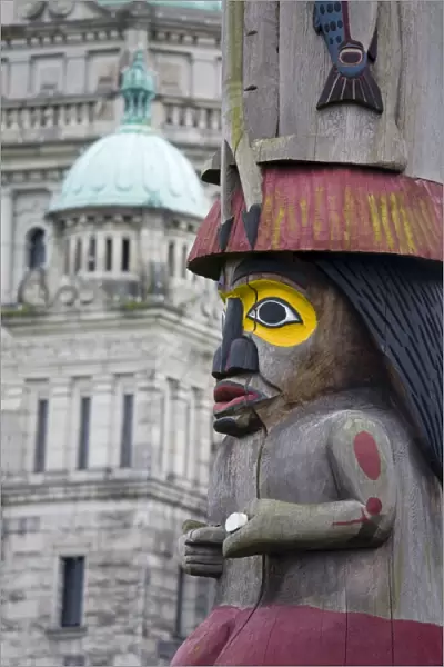 Knowledge Totem on Parliament Building Grounds, Victoria, Vancouver Island
