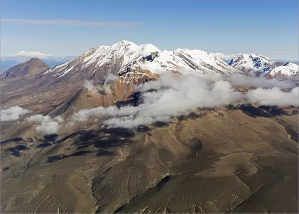 Chachani volcano, 6075m, seen from El Misti volcano, Arequipa, Peru, South America