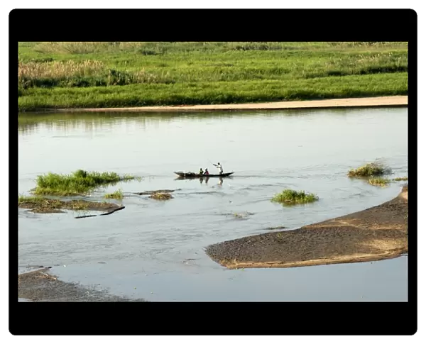 Canoe on the Zambezi River, Caia, Mozambique, Africa