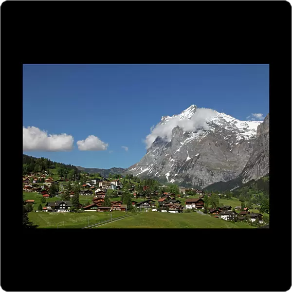 Grindelwald and Wetterhorn, Bernese Oberland, Swiss Alps, Switzerland, Europe