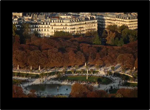 Aerial view of the Luxembourg garden, Paris, France, Europe