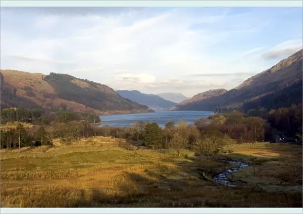 Lake Thirlmere reservoir from the Dunmail Rise road, Lake District National Park, Cumbria, England, United Kingdom, Europe