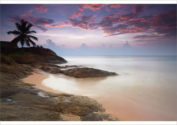 Bentota beach at sunset, Western Province, Sri Lanka, Asia