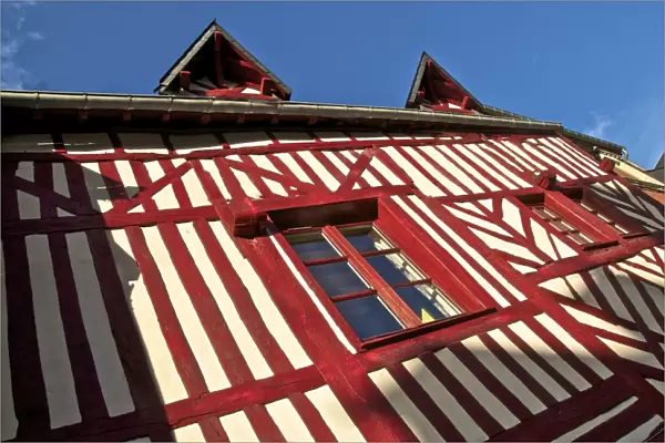 Typical half timbered Norman house, Honfleur, Calvados, Normandy, France, Europe