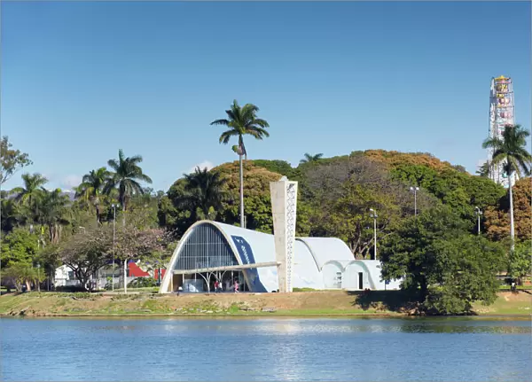 Church of St. Francis of Assisi, designed by Oscar Niemeyer, Pampulha Lake, Pampulha, Belo Horizonte, Minas Gerais, Brazil, South America