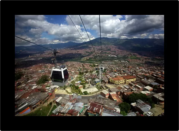View over the Barrios Pobre of Medellin, where Pablo Escobar had many supporters, Colombia, South America